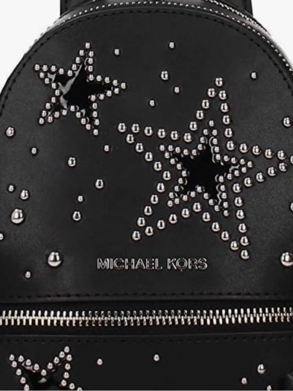 Michael Kors Black Leather Star-Studded Backpack - Picture 12 of 12